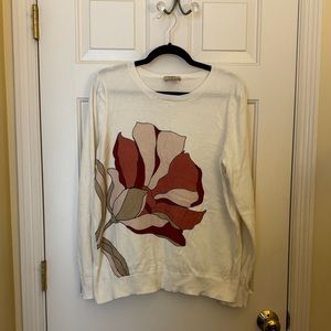 XL LOFT Cream Crewneck Sweater